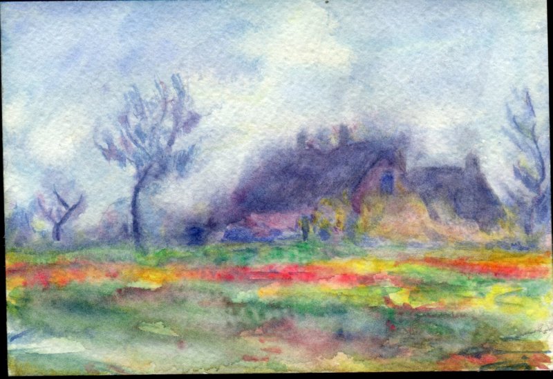 Monet, A Sassenheim près de Haarlem, champ de tulipes - schizzo di studio
